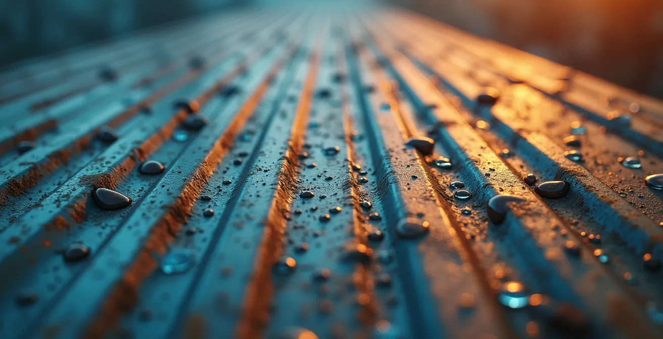 Macro view of international shipping container showing intricate logistics patterns