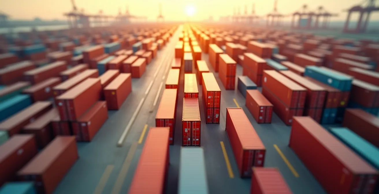 Abstract representation of declining customs compliance score affecting future inspections